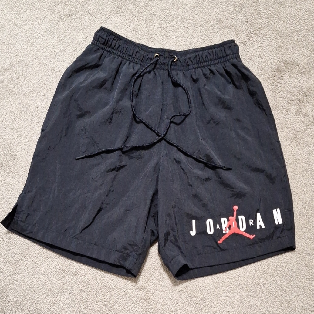 Jordan Black and Red Logo Shorts